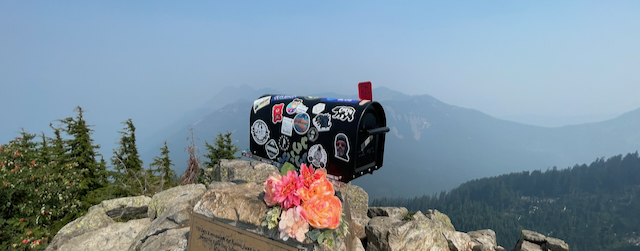 the mailbox at the summit of Mailbox Peak