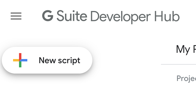 Screenshot of the New Script button.